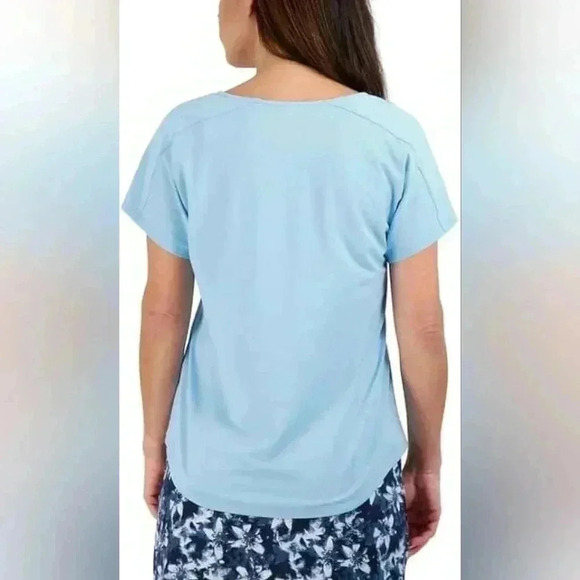 Tranquility by Colorado Clothing Blue‎ Womens V-neck Top Size Small NWT - Picture 2 of 5
